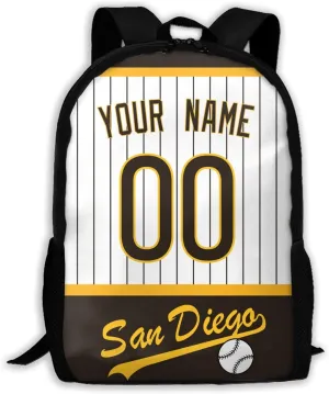 ANTKING San Diego Backpack High capacity Custom Any Name and Any Number Gifts for Kids Men Fans