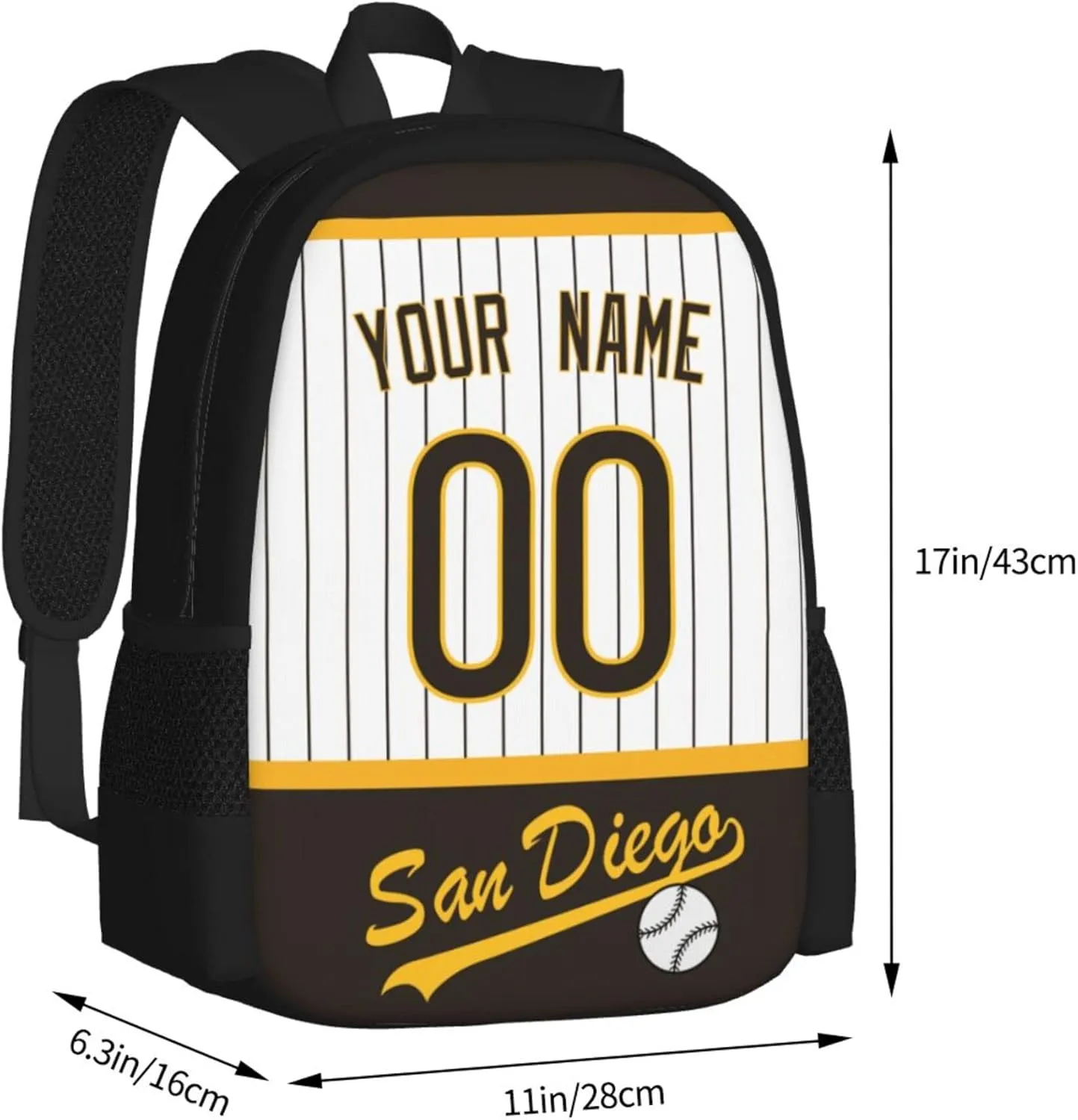 ANTKING San Diego Backpack High capacity Custom Any Name and Any Number Gifts for Kids Men Fans