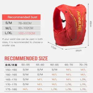 AONIJIE Running Hydration Backpack Vest 12L High Capacity Lightweight Trail Running Vest for Hiking Camping Climbing