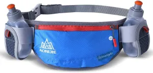 AONIJIE Running Hydration Belt with 2 Water Bottles, Waterproof & Bounce-Free Waist Pouch for Runners, Fanny Pack Fit 6.8 Inches Phones for Jogging, Cycling, Climbing and Hiking (Blue)