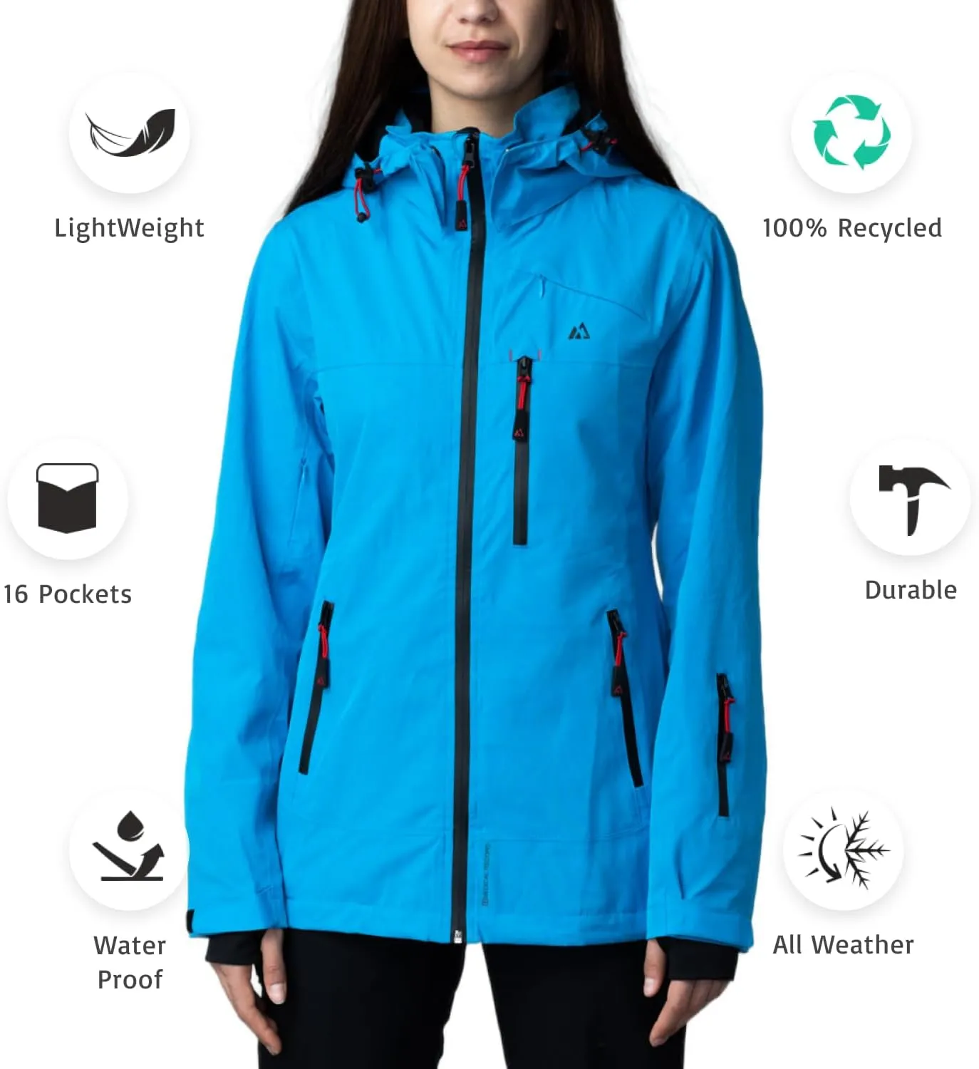 Apricoat Adventure 2.0 Warm Winter Jacket Insulated, Hooded, Waterproof and windproof Coat for Travelling, Hiking, Trekking