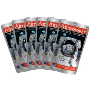 Astronaut Foods Freeze-Dried Ice Cream Sandwich, NASA Space Dessert, Neapolitan, 6 Count