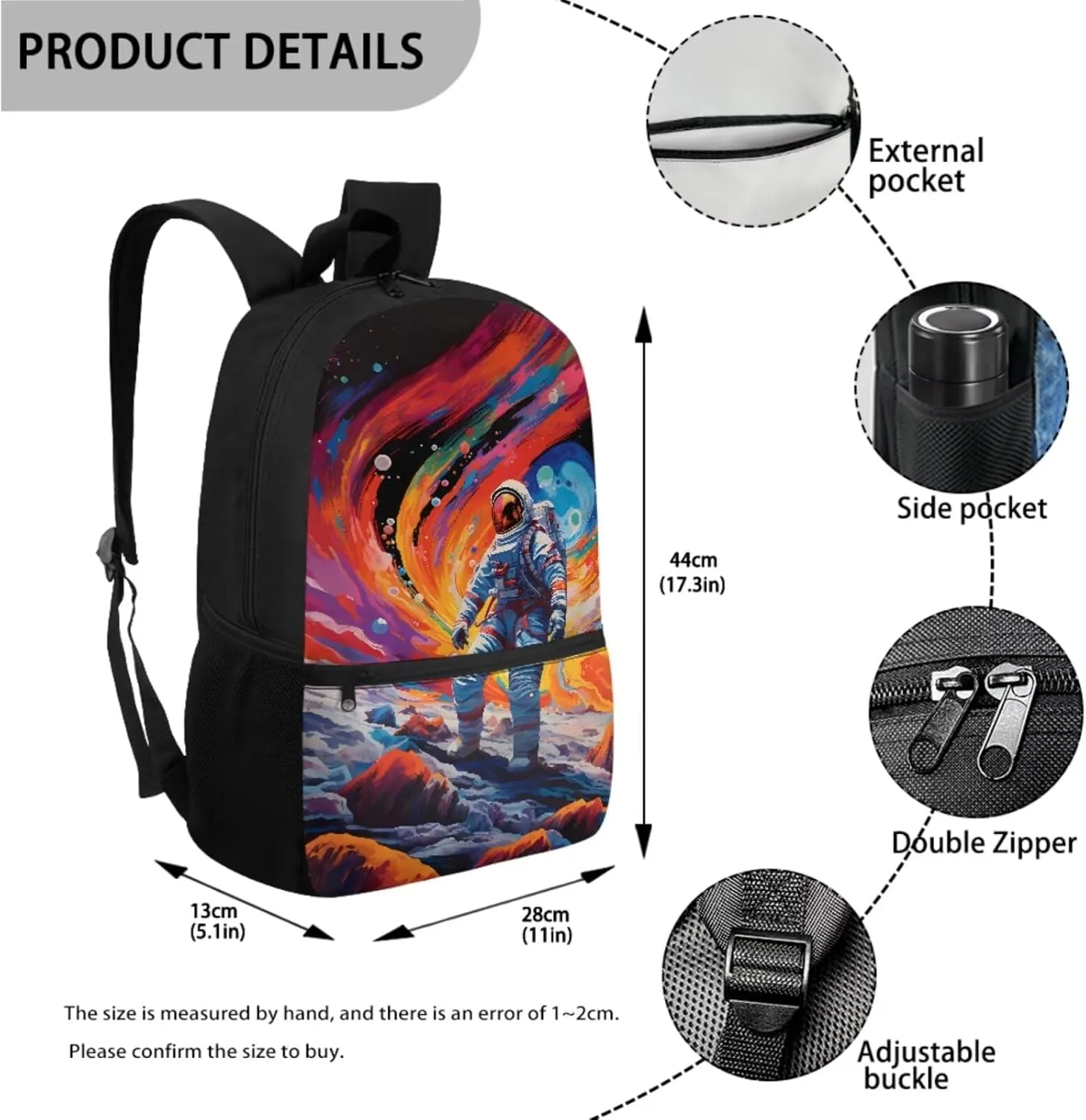 Astronaut School Bags for Boys, 6-8 Kindergarten Backpack for Girls 3 Pcs Set Lightweight Kids Bookbag with Lunch Tote Bag and Pencil Bag