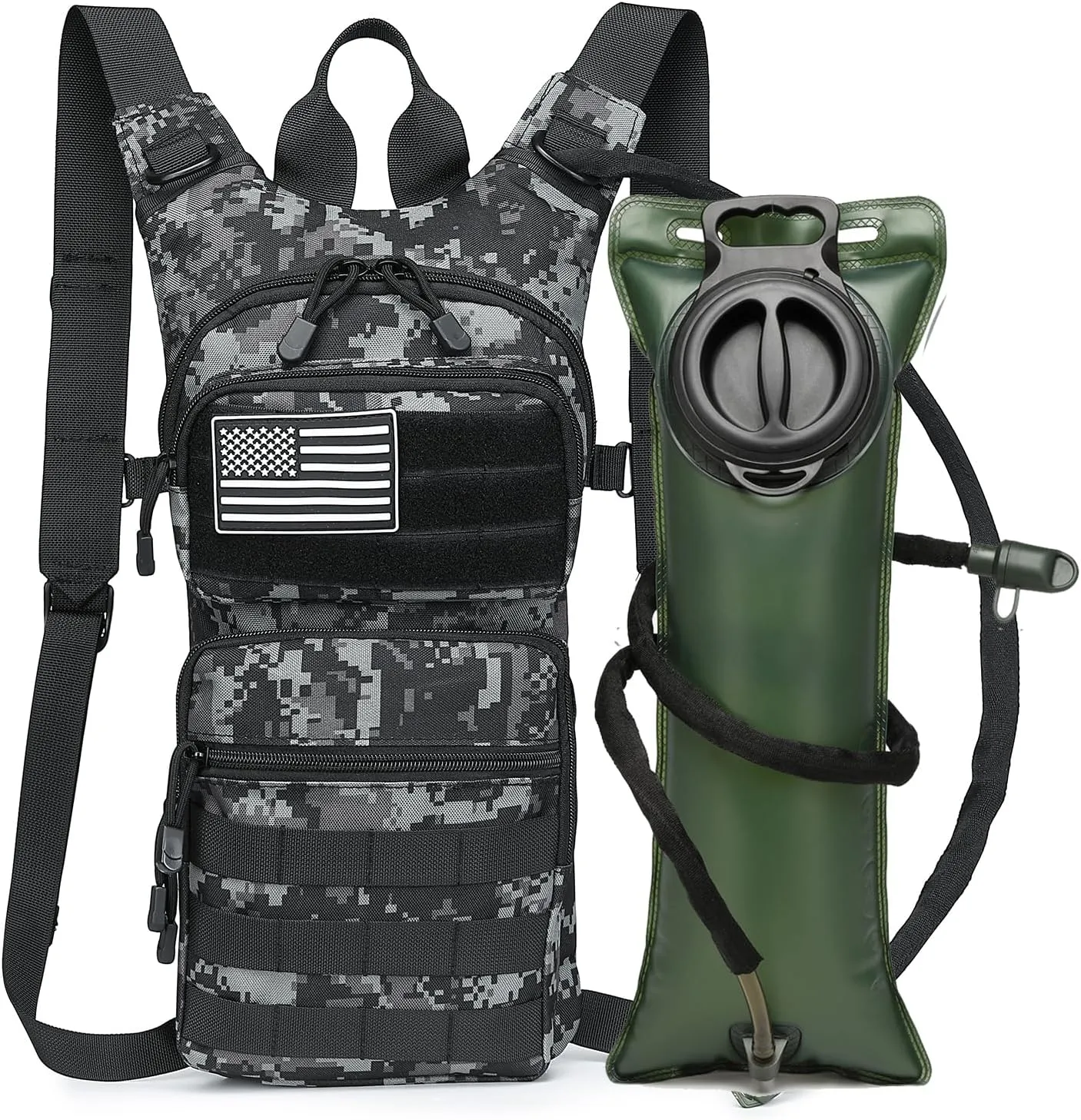 ATBP Insulated Water Hydration Pack Bag with 3L TPU Bladder Tactical Molle Hydration Backpack for Hiking Cycling Running