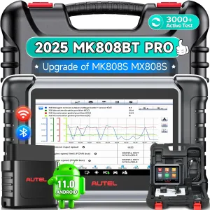 Autel Scanner MaxiCOM MK808BT PRO, 2025 2.0 Full Bidirectional Diagnostic Tool as MK900 MX900 MK900BT, Pro Ver. of MK808S MX808S, 3000  Test, 28  Service, All System, Brake Bleed, Injector Coding, FCA