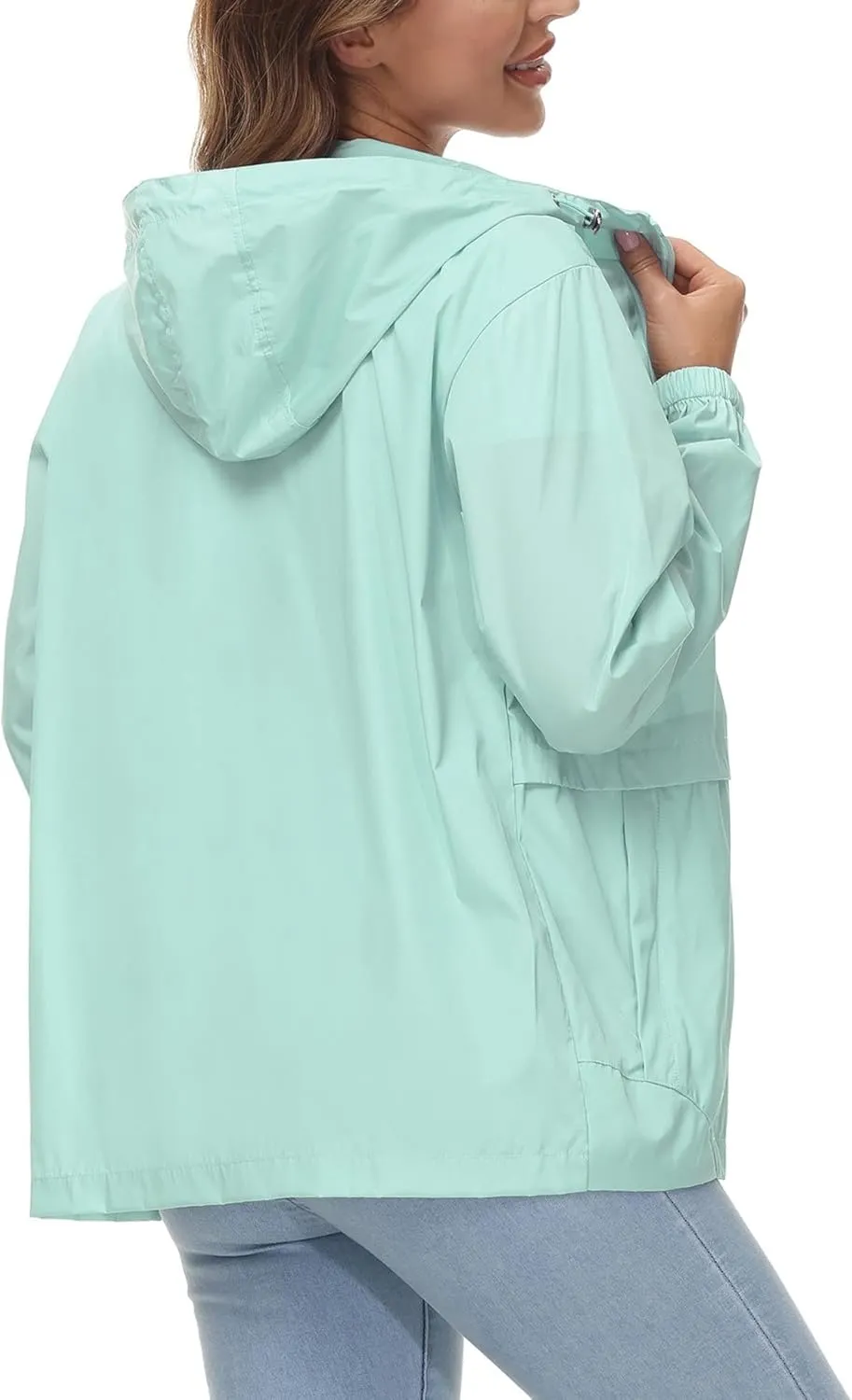 Avoogue Womens Waterproof Rain Jacket Lightweight Raincoat Packable Hooded Outdoor Windbreaker