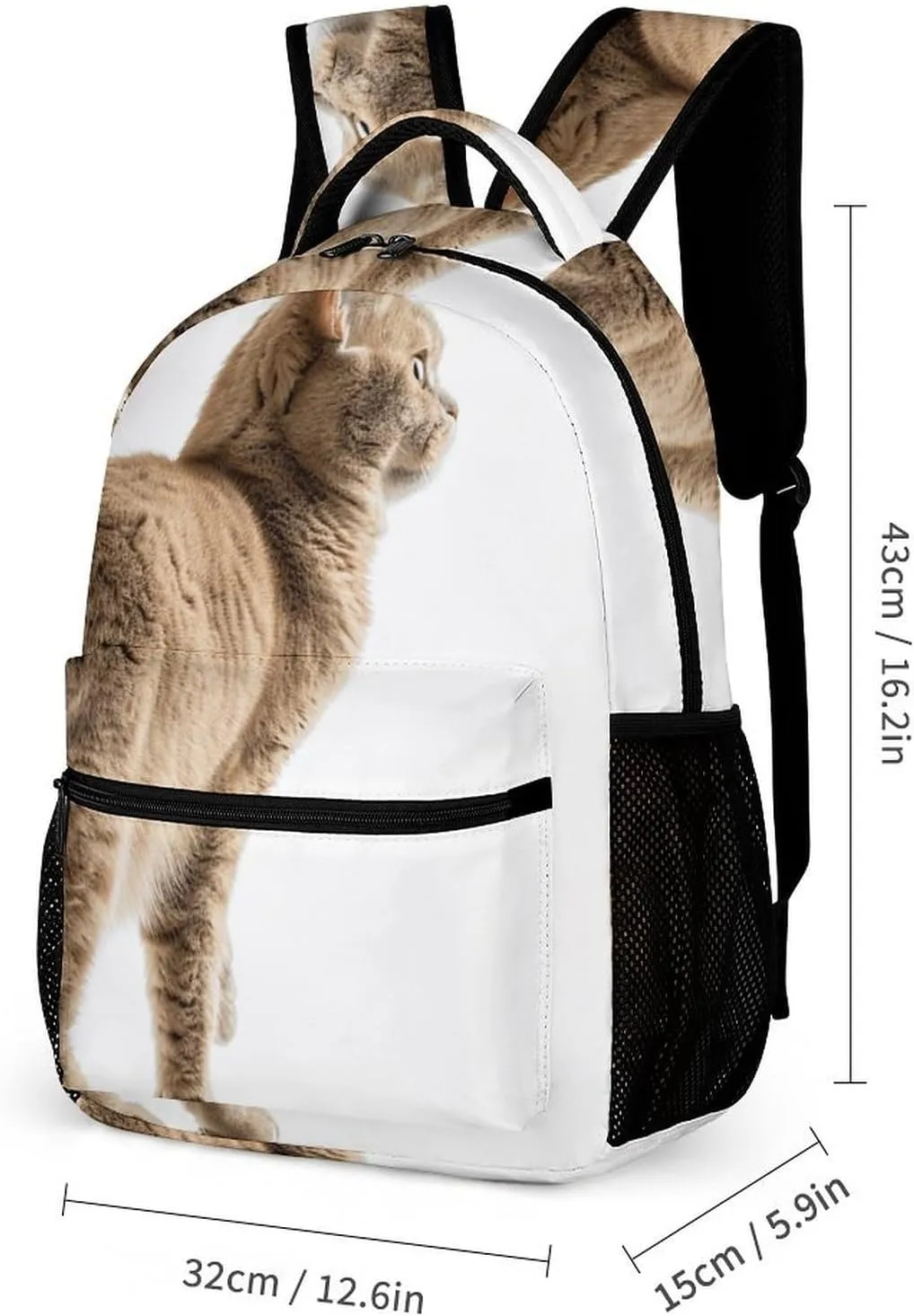 Backpack for Men Women Laptop Backpack Light Brown Cat Casual Daypack Laptop Bag for Travel