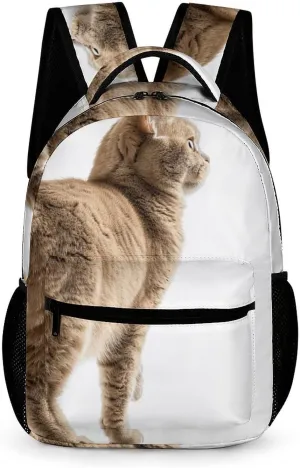 Backpack for Men Women Laptop Backpack Light Brown Cat Casual Daypack Laptop Bag for Travel
