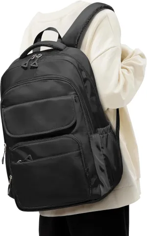 Backpack for Women Men, Waterproof High School Backpacks, Multifunction Casual Daypack, Classic Basic College Backpack, Middle School Bookbag for Teen Girls Boys, Children backpacks, Black