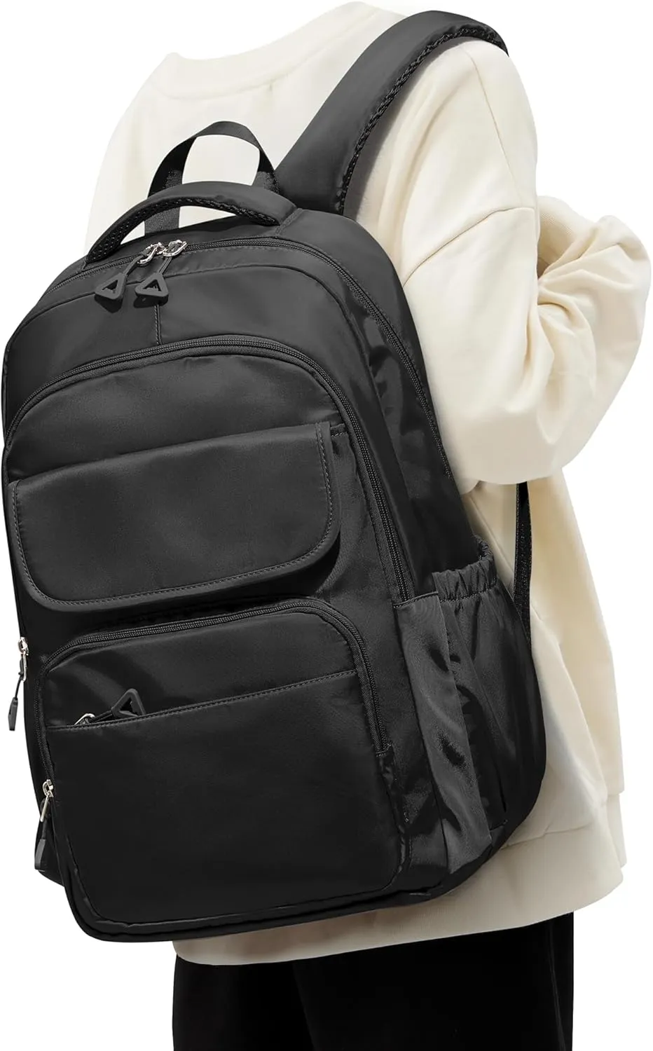 Backpack for Women Men, Waterproof High School Backpacks, Multifunction Casual Daypack, Classic Basic College Backpack, Middle School Bookbag for Teen Girls Boys, Children backpacks, Black