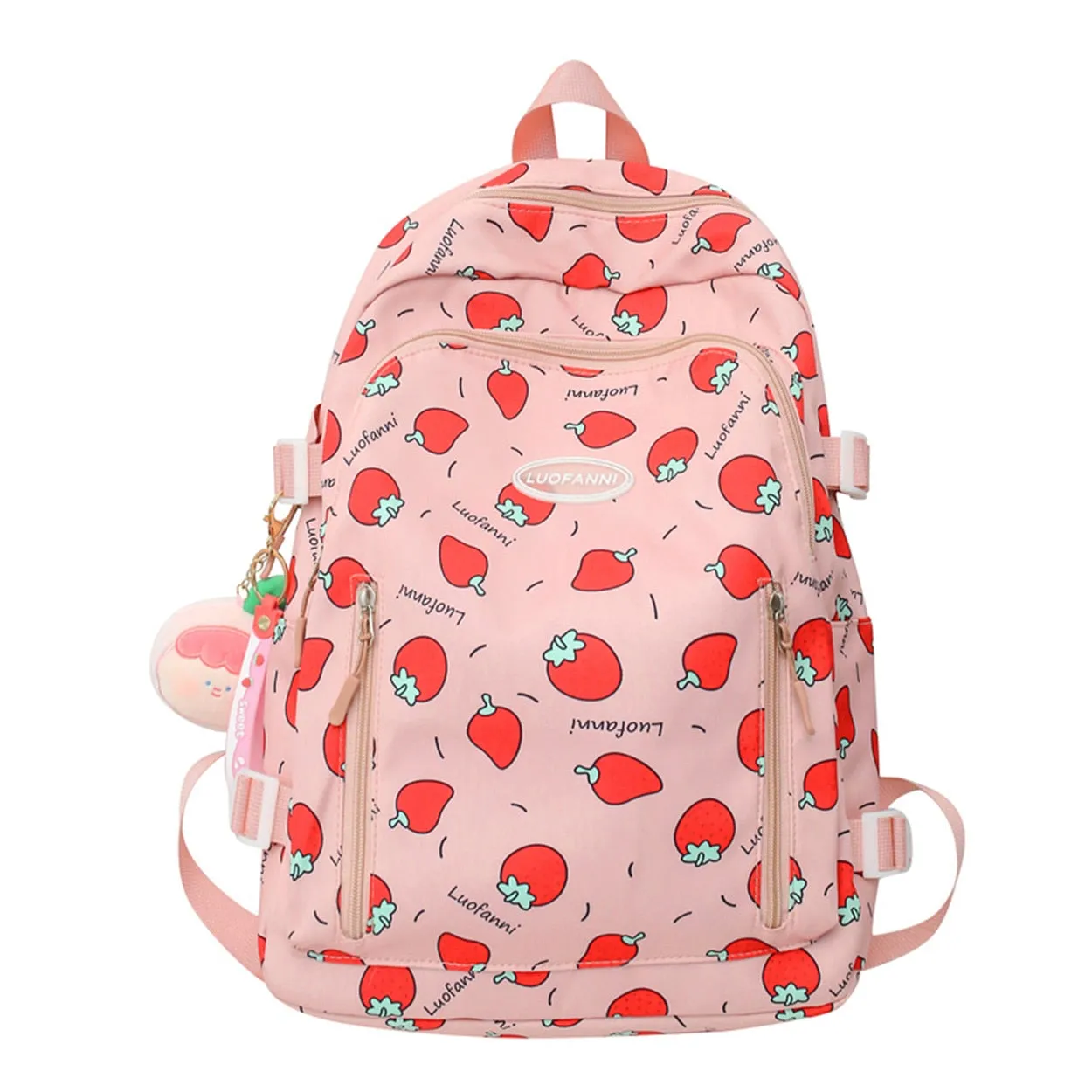 Backpack Strawberry Print Easy returns Waterproof Excellent reviews