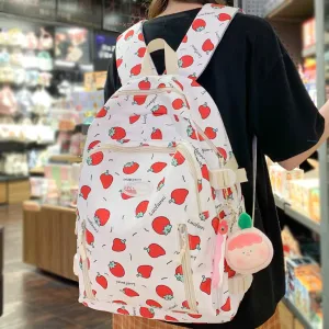 Backpack Strawberry Print Easy returns Waterproof Excellent reviews