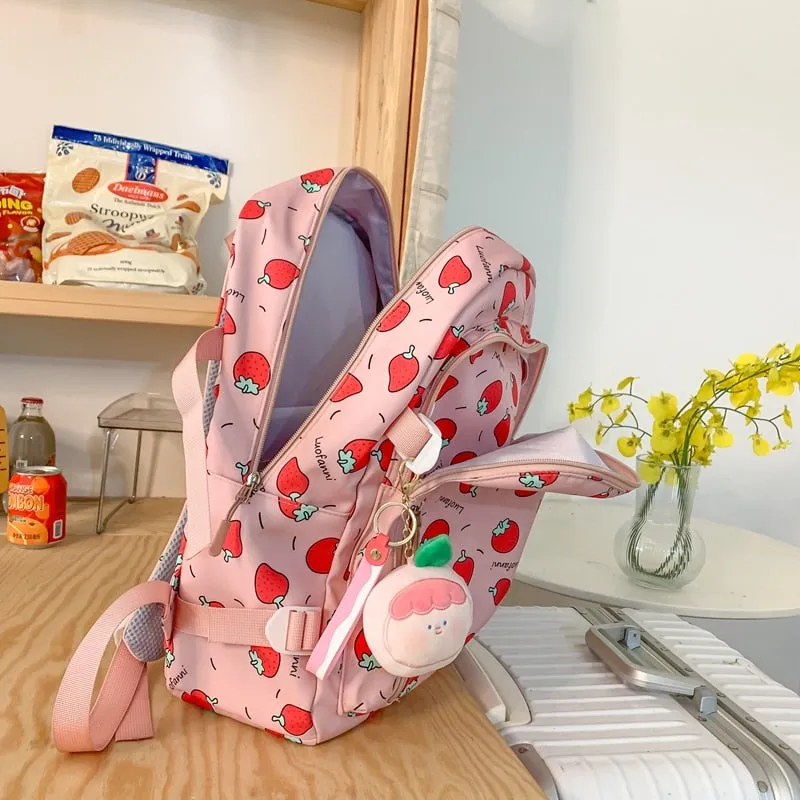 Backpack Strawberry Print Easy returns Waterproof Excellent reviews