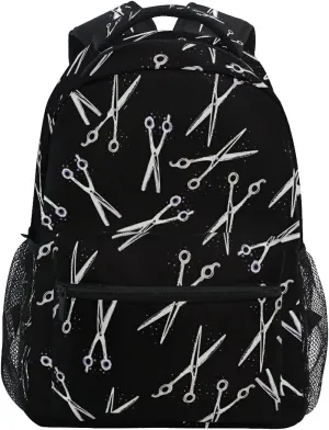 Backpack Travel Hair Stylist Hairdressing Scissors Print School Bookbags Shoulder Laptop Daypack College Bag for Womens Mens Boys Girls