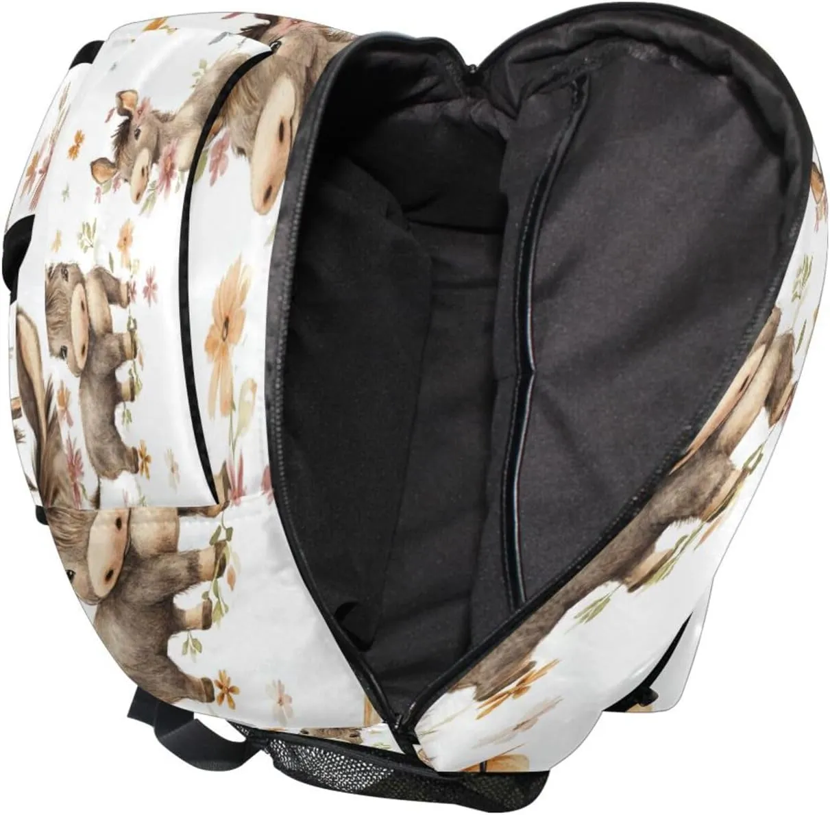 Backpacks for Teens Boys Girls Fashion Travel Laptop Backpack with Chest Strap for College Work Cute Donkey White