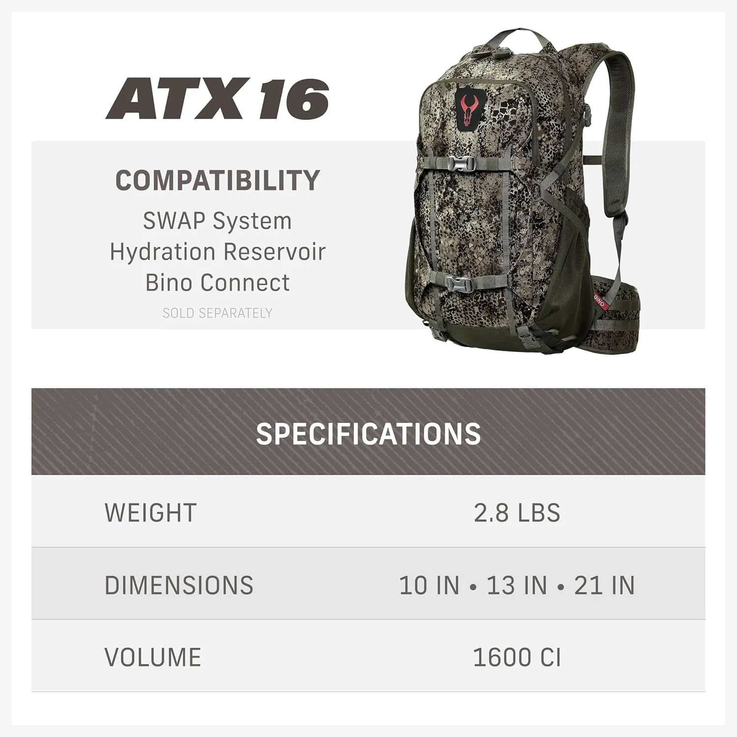 Badlands ATX 16 Hunting Pack - All-Terrain Xtreme Tactical Backpack, Lightweight, Water Resistant, Approach OG