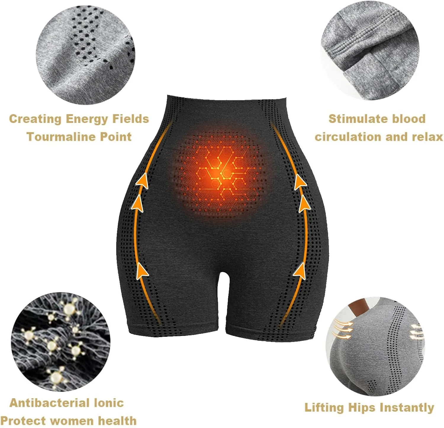Baicloud Micro-Vibration Massage Module Ice Silk lon Fiber Repair Shaping Shorts, Baicloud Ionic Shapewear