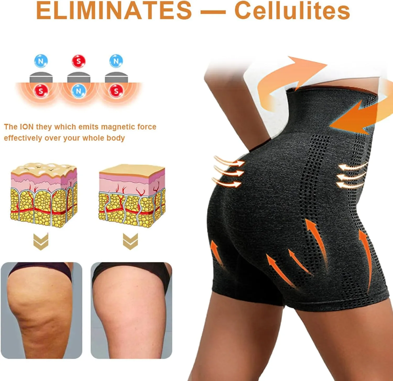 Baicloud Micro-Vibration Massage Module Ice Silk lon Fiber Repair Shaping Shorts, Baicloud Ionic Shapewear