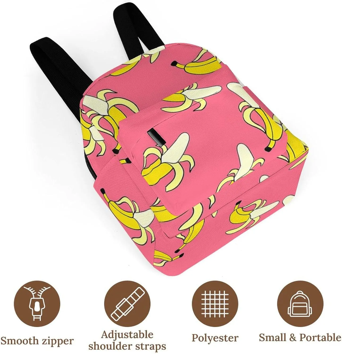 Banana Pattern Casual Women's Backpack, Lightweight, Waterproof, Versatile Daily Bag