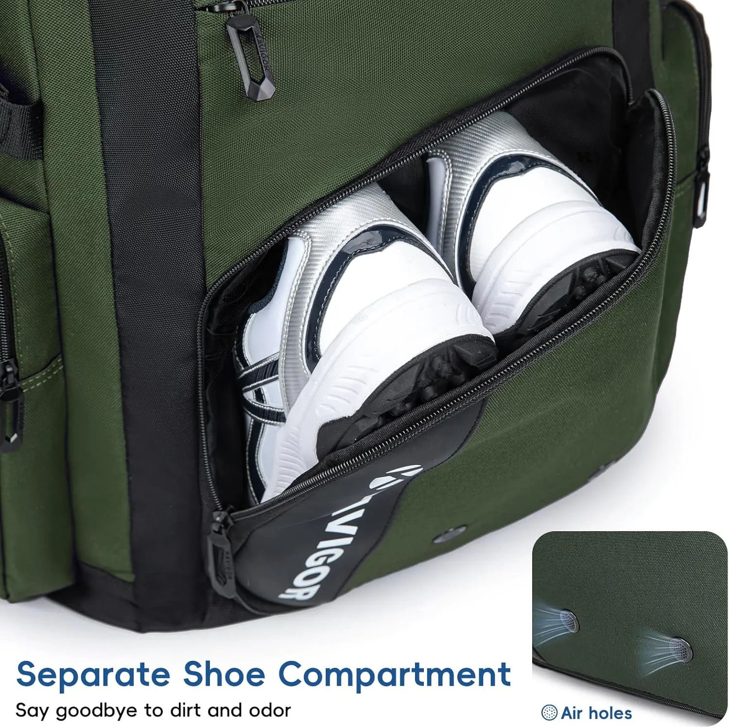 Baseball Bag for Youth and Adult, Softball Bag 50L Large Capacity Holds 4 Bats, Equipment Backpack with Shoes Compartment