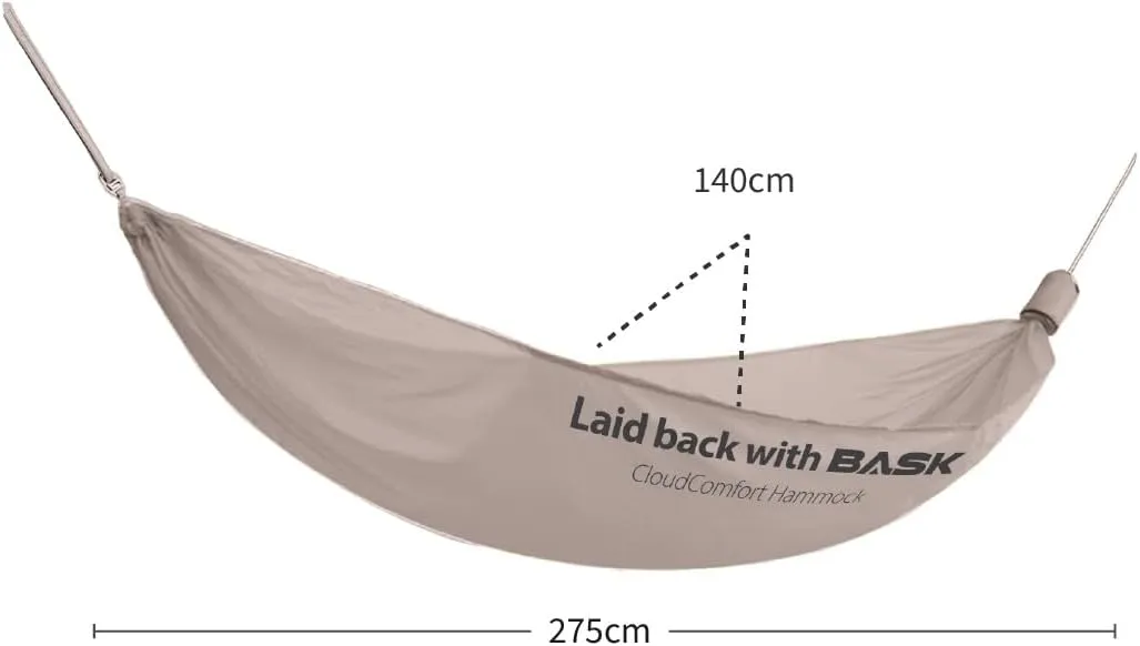 BASK Ultralight Portable Single Hammock with High Strength Straps – High Performance, Comfortable and Breathable Material 20DNylon for Camping, Backpacking,Travel,and Garden – up to 330lbs