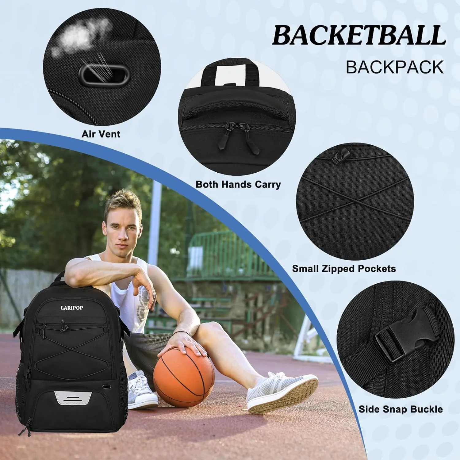 Basketball Bag Backpack with Ball Holder Shoes Compartment, Elite Backpack-Large Basketball Accessories Sports Bag