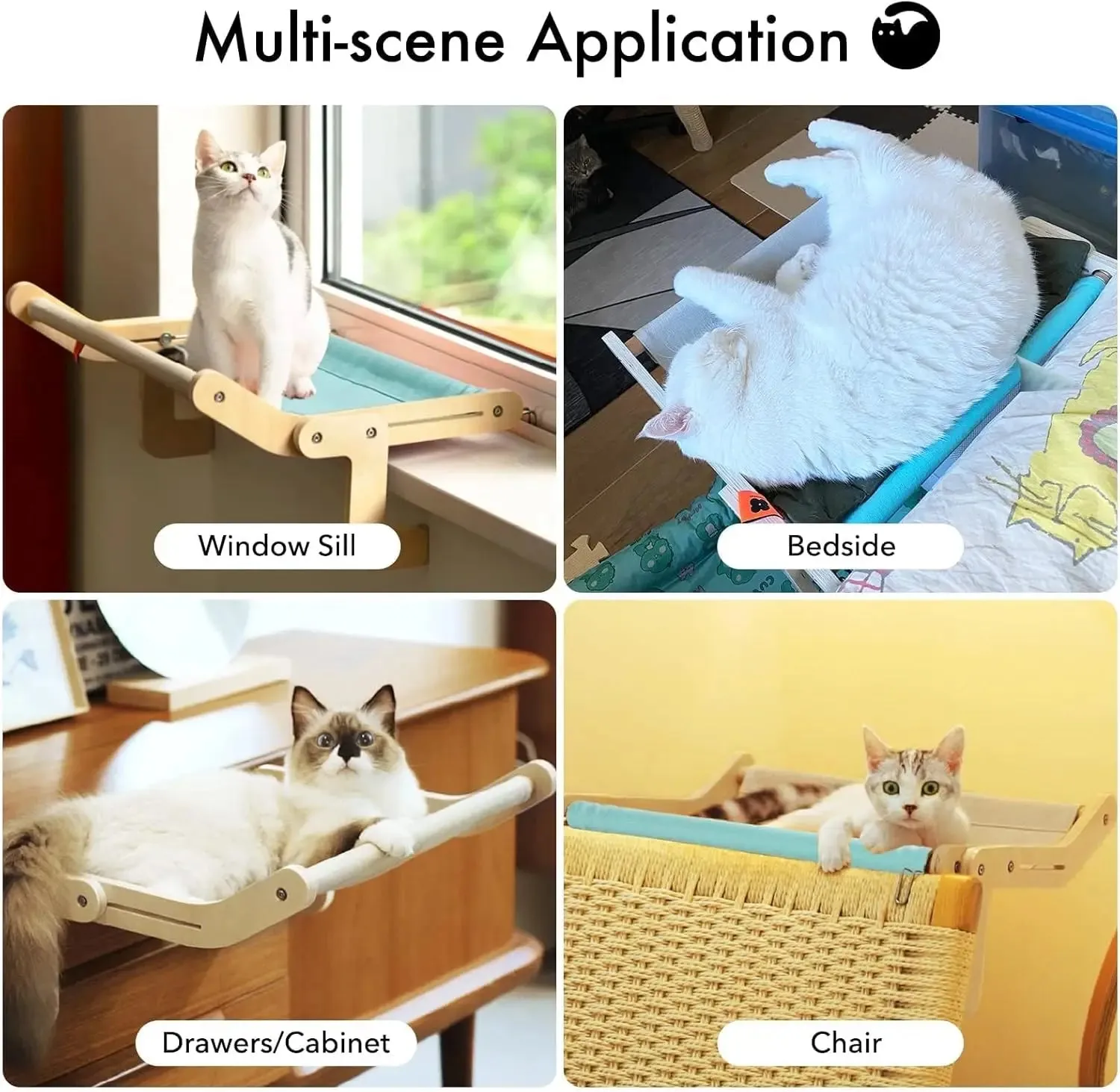 Bedside Bed Pet Nest Window Hanging Cat Bed Portable Removable Balcony Cat Window Hammock Hammock Hanging Cat Bed Cats Pet Nest