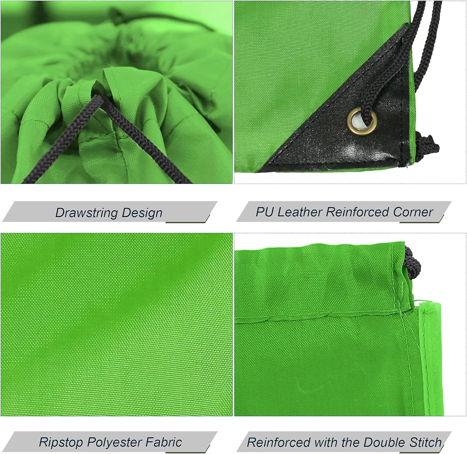 BeeGreen 20 Packs Green Drawstring Bags for Birthday Party Gym Sports Multipurpose Polyester Cinch Sackpack Bulk for Heat Vinyl Tie Dye Pull String Sinch Sacks