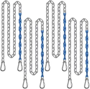 BeneLabel 4-Pack 85" Stainless Steel Swing Chains with Handle Grip Sleeve and Quick Connect Buckles, Heavy Duty Hanging Kit for Hammock Chairs, Porch Swings, Punching Bags, and More, 1000 lbs Capacity