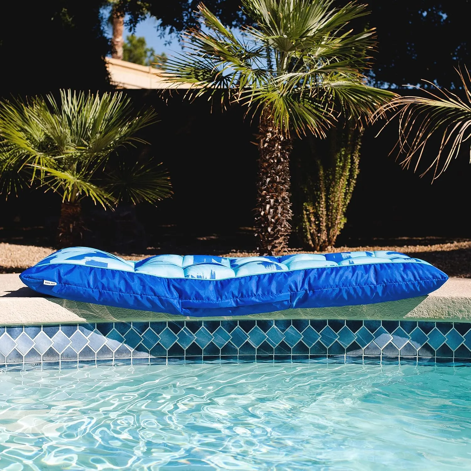 Big Joe Kona Hammock No Inflation Needed Pool Lounger with Headrest, Quick Draining Fabric, 4 feet Big