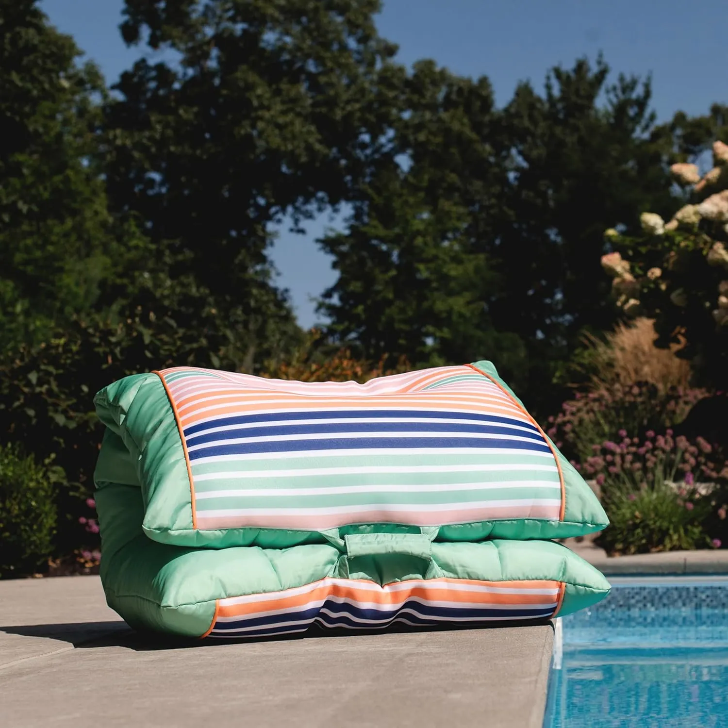 Big Joe Kona Hammock No Inflation Needed Pool Lounger with Headrest, Quick Draining Fabric, 4 feet Big