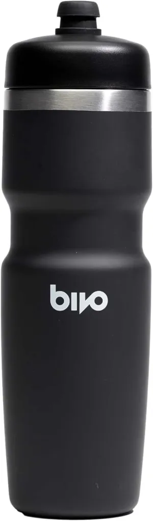 Bivo Trio 21oz Insulated Stainless Steel Bike Water Bottle - for Cycling - Fits Most Cages, Dishwasher Safe - Keeps Drinks Cold 12  Hours - Black