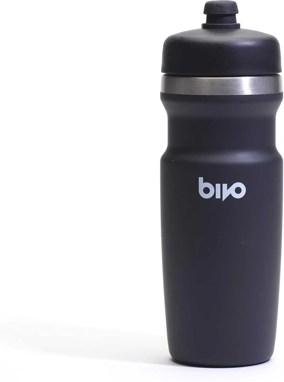 bivo Trio Mini 17oz Insulated Stainless Steel Bike Water Bottle - for Cycling - Compact, Fits Most Cages, Dishwasher Safe, High Flow Sports Nozzle - Keeps Drinks Cold 12  Hours - (Black)