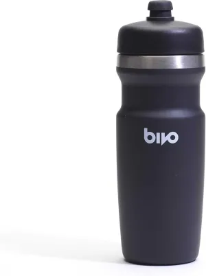 bivo Trio Mini 17oz Insulated Stainless Steel Bike Water Bottle - for Cycling - Compact, Fits Most Cages, Dishwasher Safe, High Flow Sports Nozzle - Keeps Drinks Cold 12  Hours - (Black)