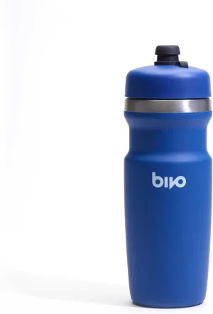 bivo Trio Mini 17oz Insulated Stainless Steel Bike Water Bottle - for Cycling - Compact, Fits Most Cages, Dishwasher Safe, High Flow Sports Nozzle - Keeps Drinks Cold 12  Hours - (True Blue)