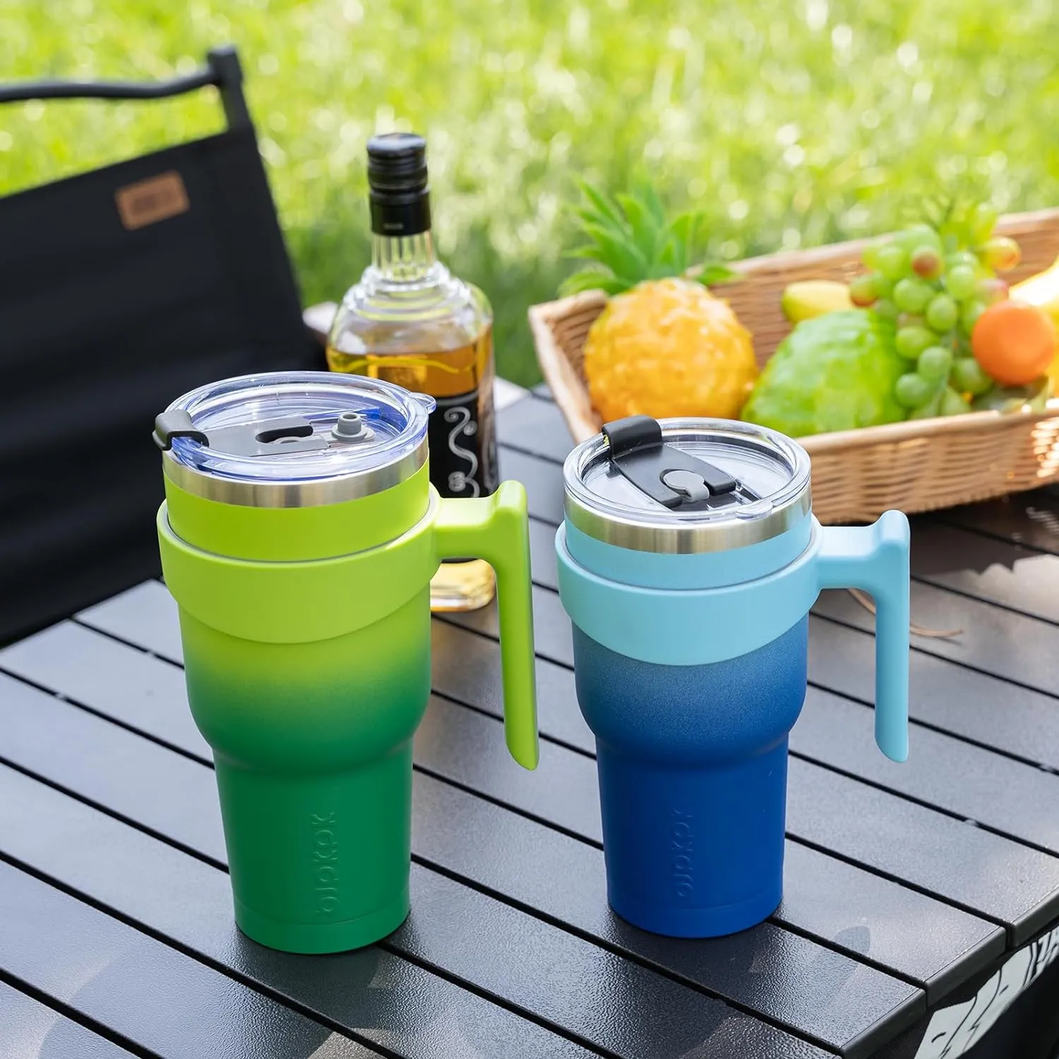 BJPKPK Tumbler With Handle 40 oz Stainless Steel Tumbler With Lid And Straw Insulated Coffee Cups,Lavender