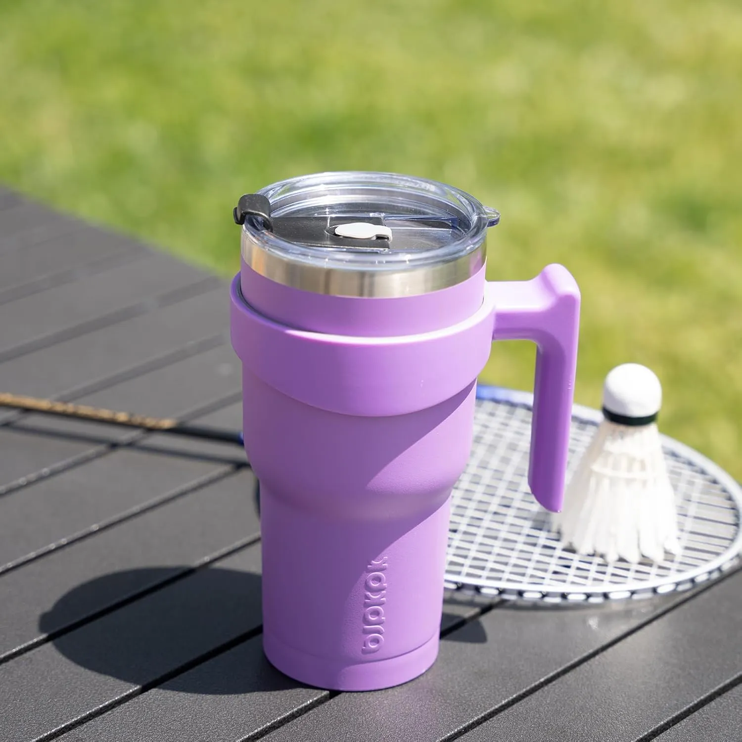 BJPKPK Tumbler With Handle 40 oz Stainless Steel Tumbler With Lid And Straw Insulated Coffee Cups,Lavender