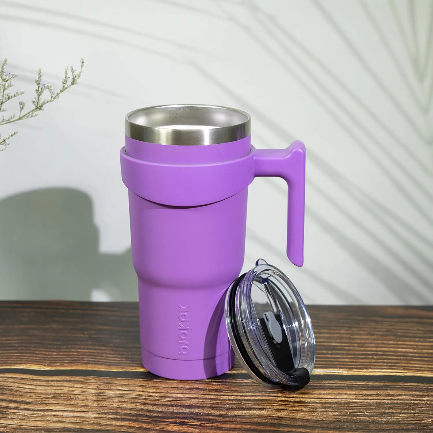 BJPKPK Tumbler With Handle 40 oz Stainless Steel Tumbler With Lid And Straw Insulated Coffee Cups,Lavender