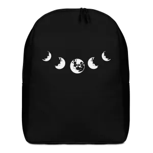 Black Celestial Moon Phases Minimalist Backpack