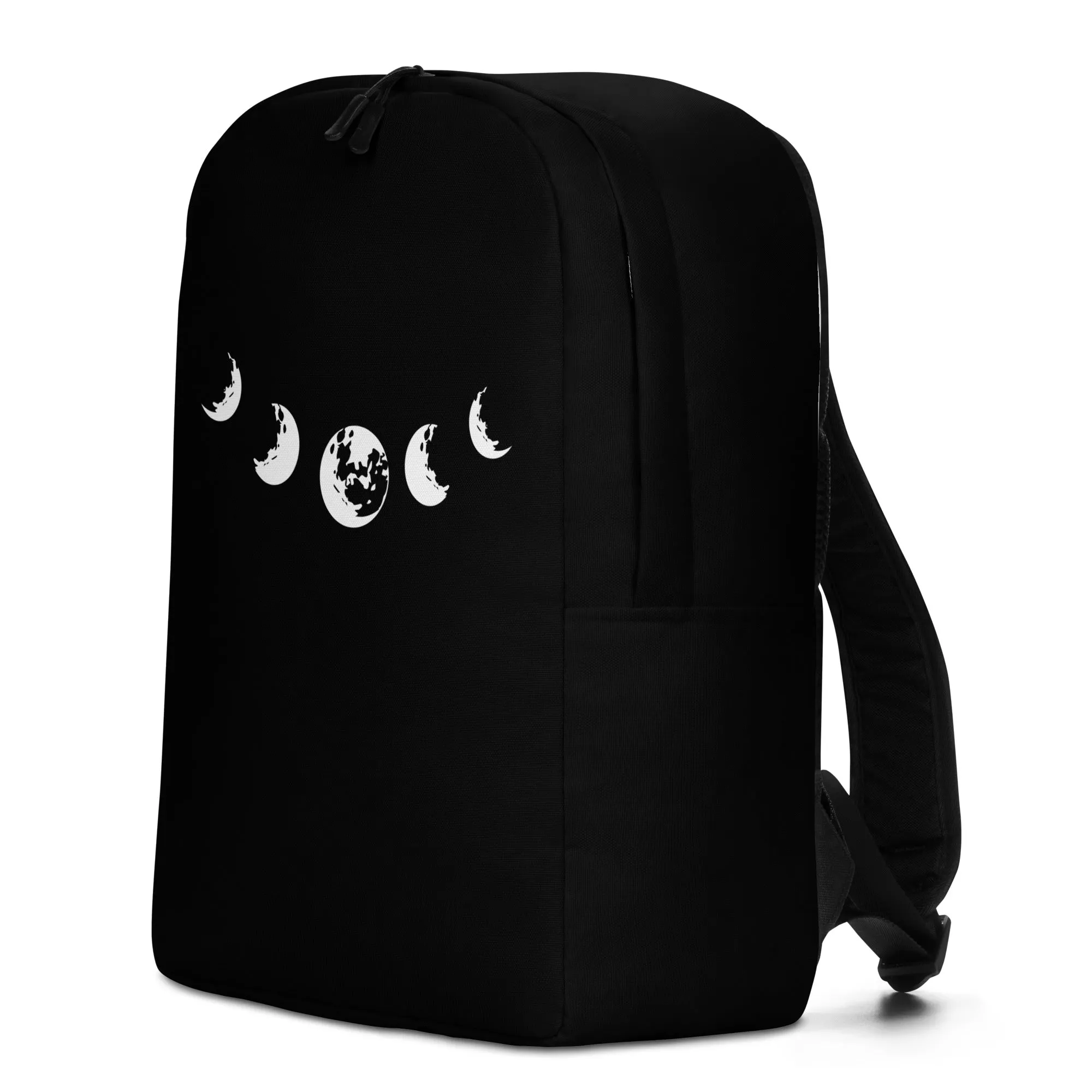 Black Celestial Moon Phases Minimalist Backpack