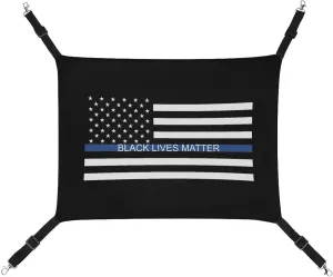 Black Lives Matter USA Support Flag Cat Hanging Hammock Soft Breathable Pet Cage Dog Hammock with Adjustable Straps and Metal Hooks