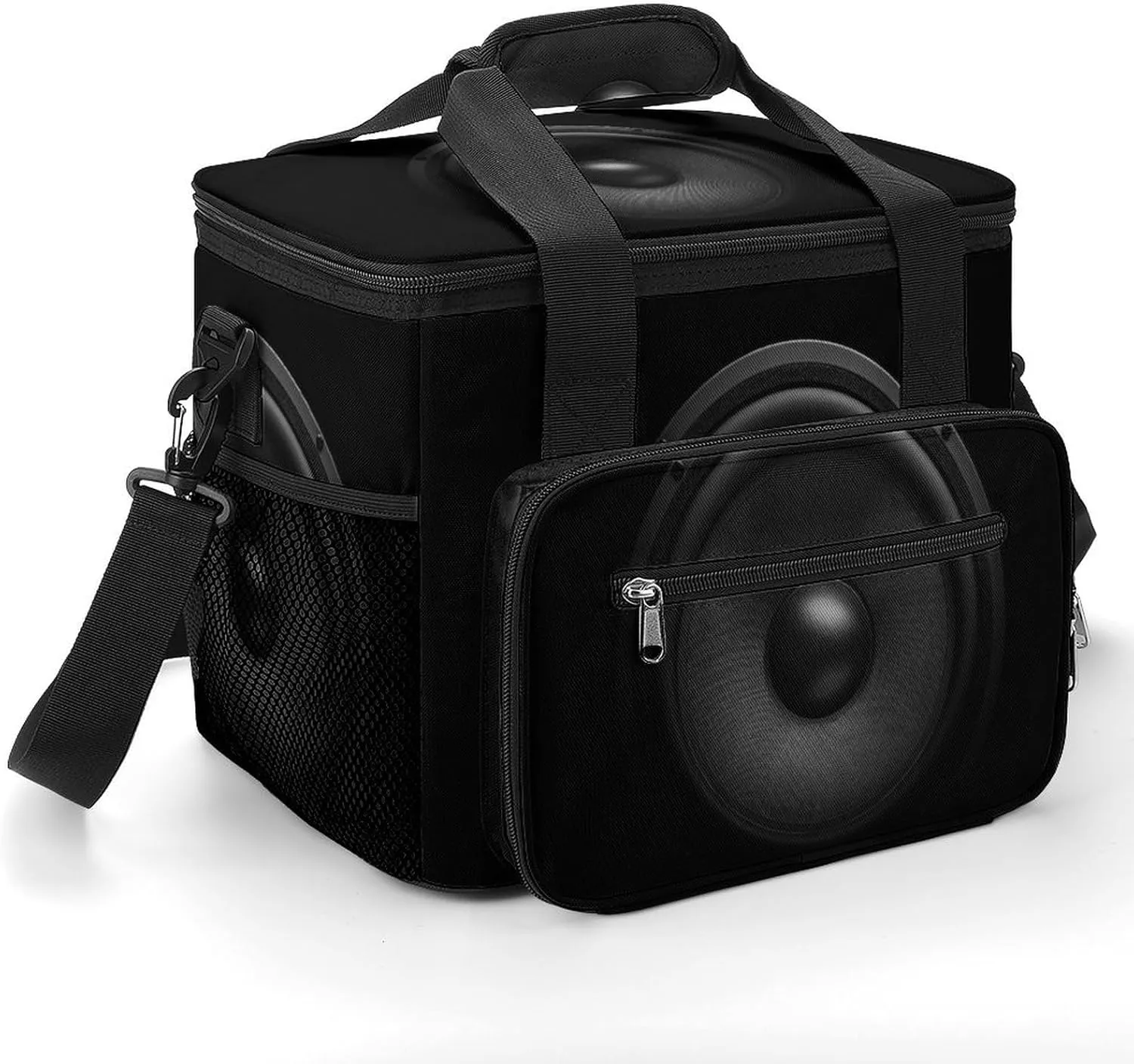 Black Powerful Sound Speaker 22.5L Insulated Camping Coolers Bag Funny Large Leakproof Ice Chest for Beach Travel Picnic