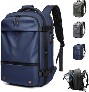 Black Travel Backpack With Vacuum Compression & Pump - Multifunctional Expandable 60L Space - Saving Backpack(Blue)
