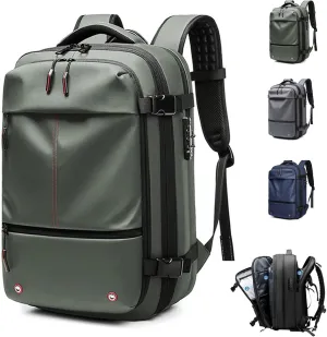 Black Travel Backpack With Vacuum Compression & Pump - Multifunctional Expandable 60L Space - Saving Backpack(Green)