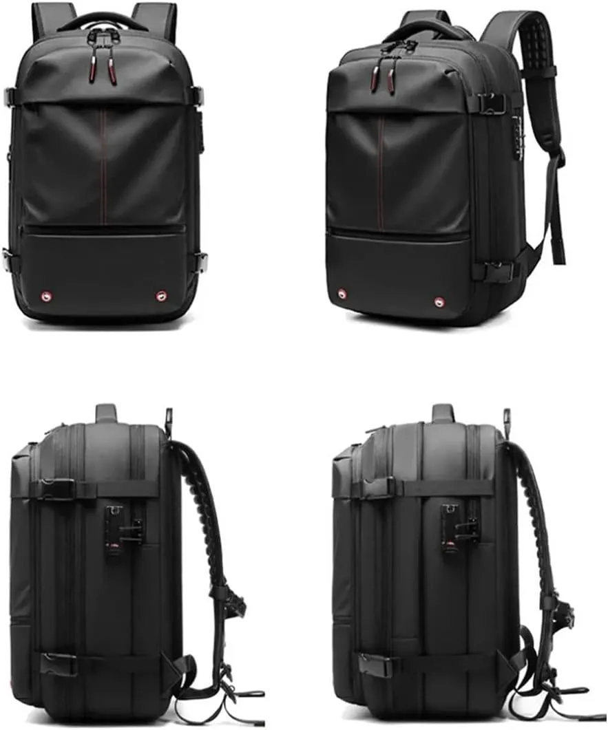 Black Travel Backpack With Vacuum Compression & Pump - Multifunctional Expandable 60L Space - Saving Backpack(Green)