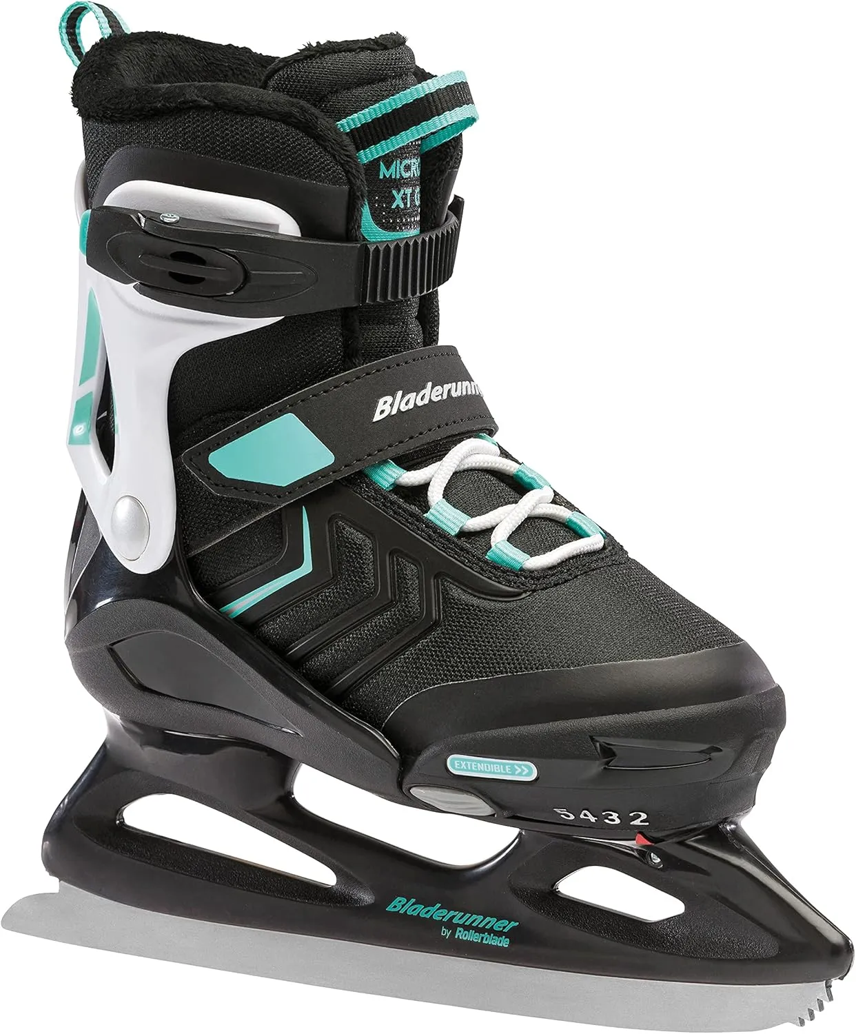 Bladerunner Ice by Rollerblade Micro Ice XT Girls, Junior, Adjustable, Black and Teal, Ice Skates