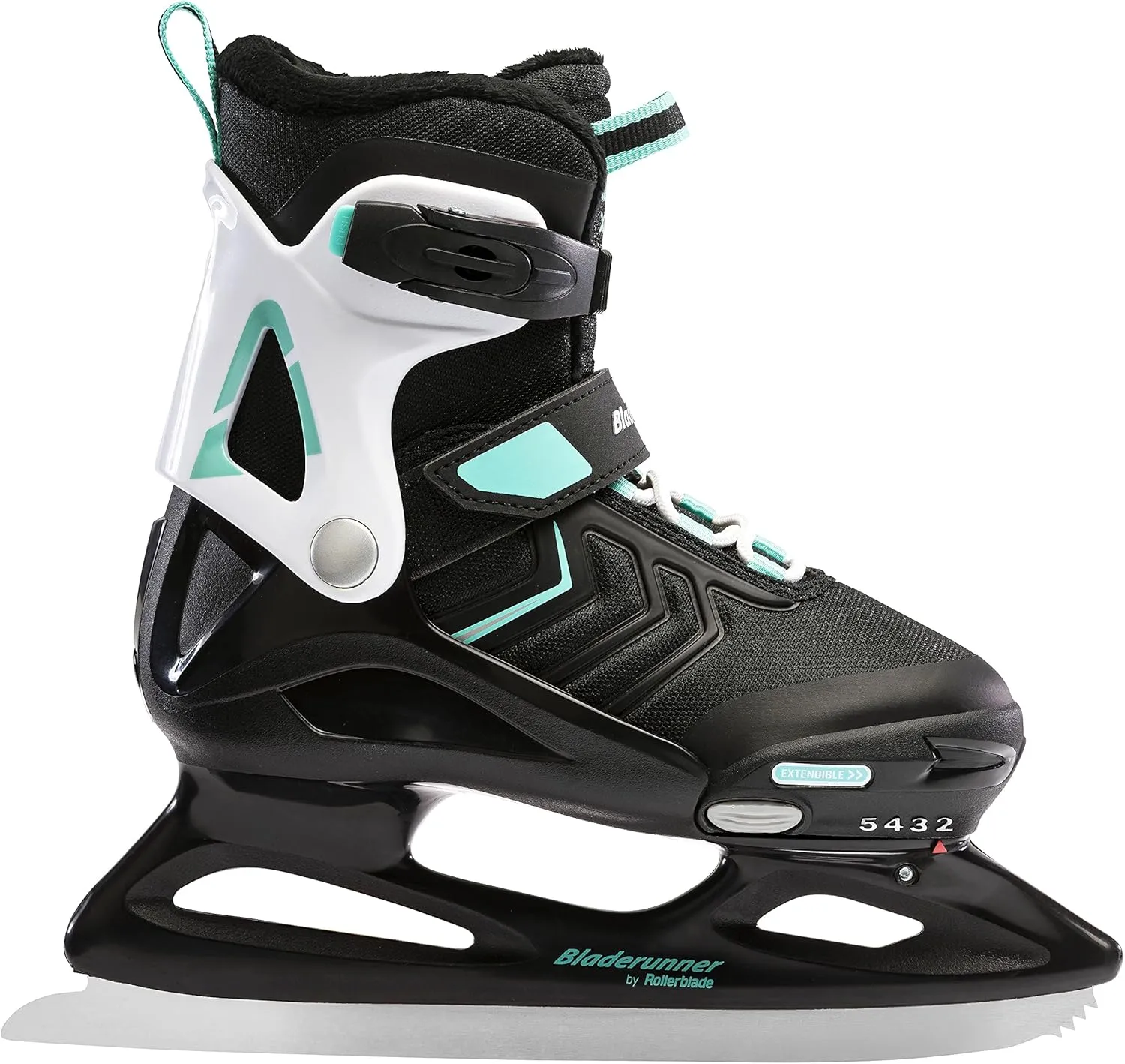 Bladerunner Ice by Rollerblade Micro Ice XT Girls, Junior, Adjustable, Black and Teal, Ice Skates