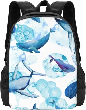 Blue Whales Lightweight Packable Backpack Travel Casual Hiking Daypack Foldable Backpack For Men Women