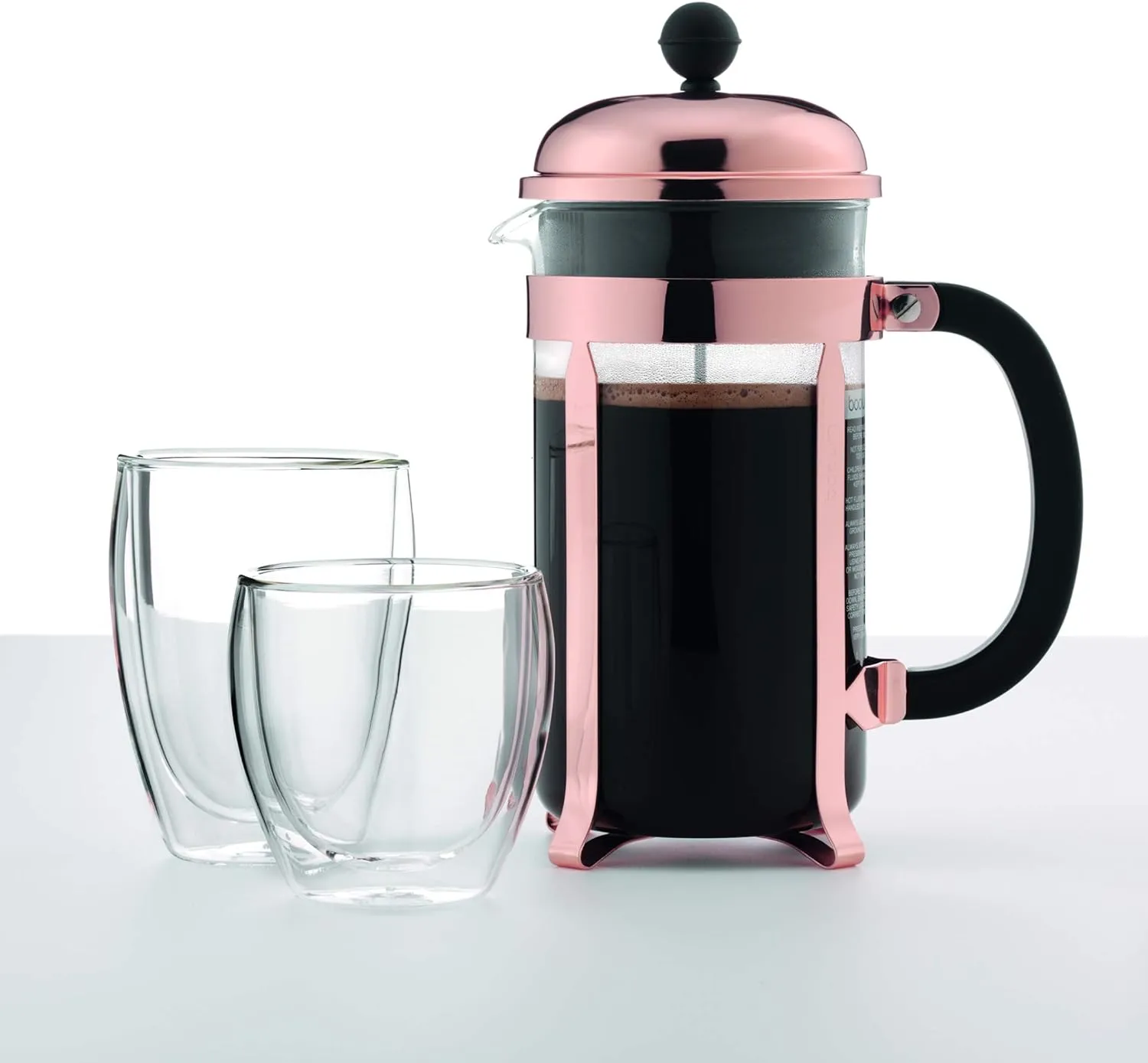 Bodum 8 oz Pavina Double Wall Glasses, High Heat Borosilicate Glass, 2 Pack, Clear