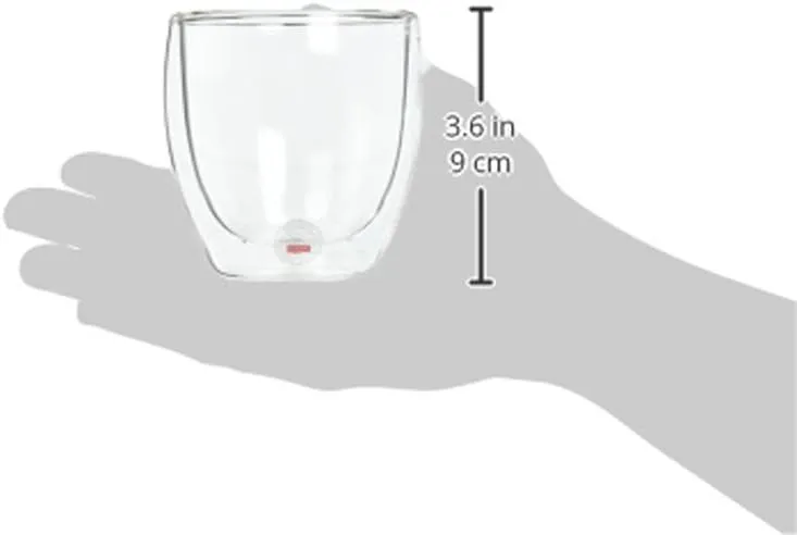 Bodum 8 oz Pavina Double Wall Glasses, High Heat Borosilicate Glass, 2 Pack, Clear
